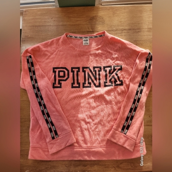 Victoria's Secret Tops - Victoria's Secret Pink and Black Oversized Sweatshirt